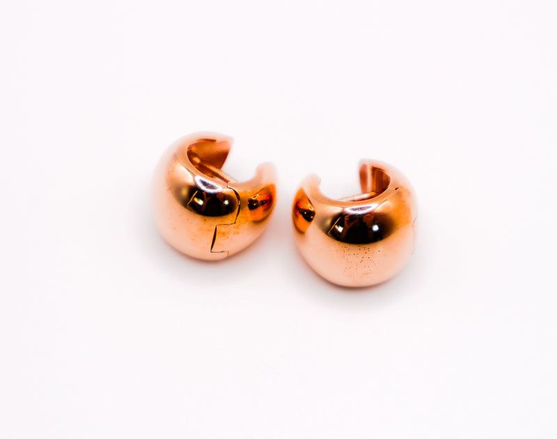 Le Réussi Earrings Italian Round Rose Gold Earrings | Le Réussi