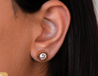 Le Réussi Earrings Rose Gold Diamond Cylinder | Le Réussi