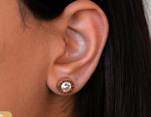 Le Réussi Earrings Rose Gold Diamond Cylinder | Le Réussi