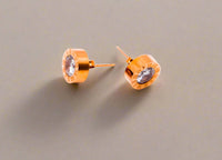 Le Réussi Earrings Rose Gold Diamond Cylinder | Le Réussi