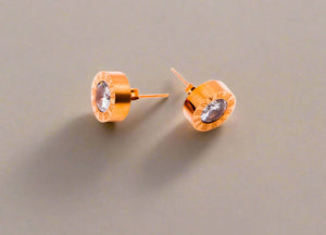 Le Réussi Earrings Rose Gold Diamond Cylinder | Le Réussi