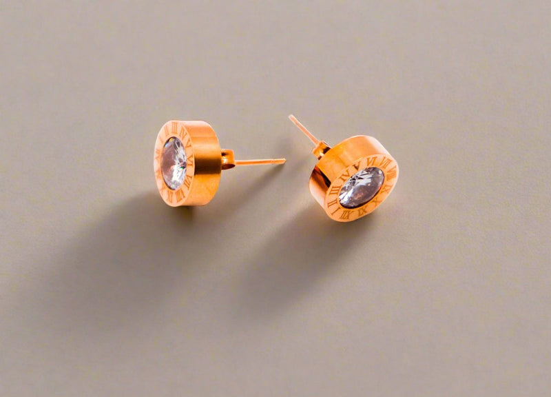 Le Réussi Earrings Rose Gold Diamond Cylinder | Le Réussi