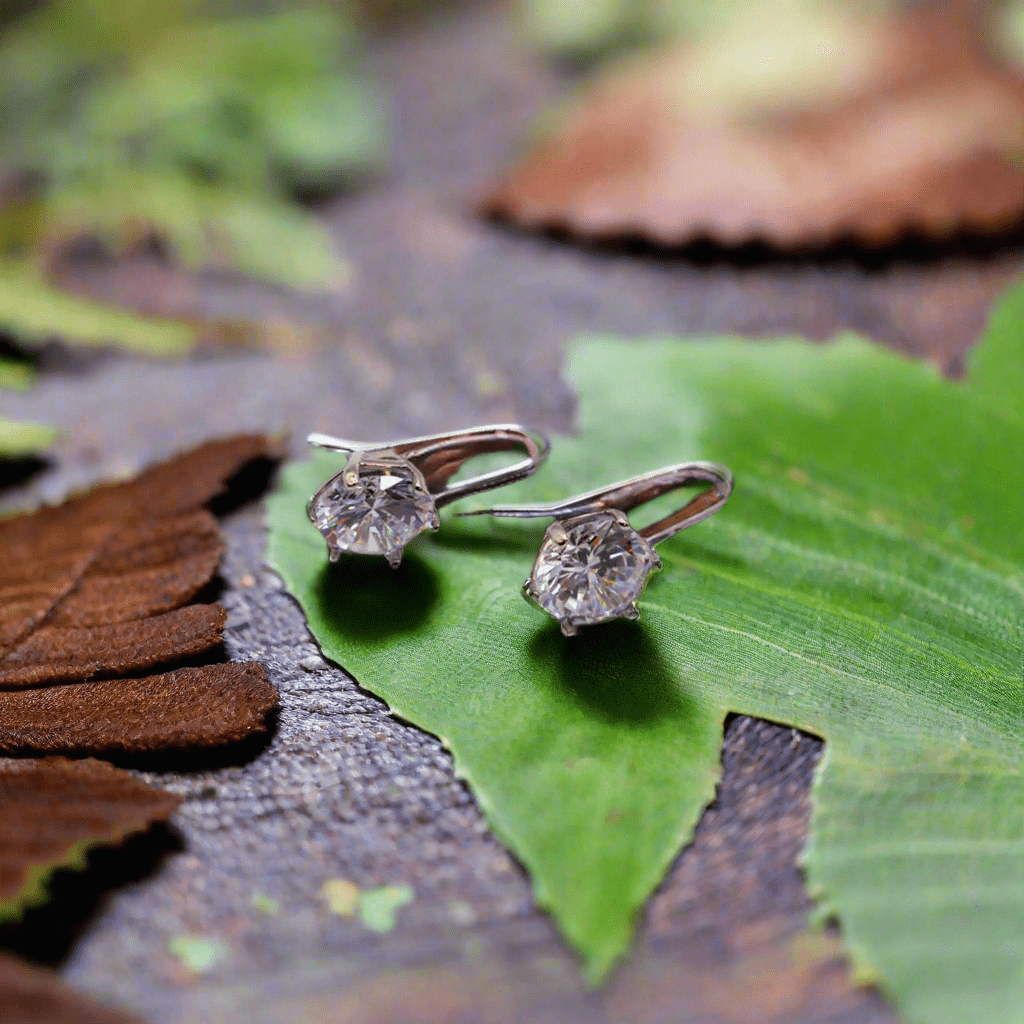 Le Réussi Earrings Silver Diamond Earrings | Le Réussi