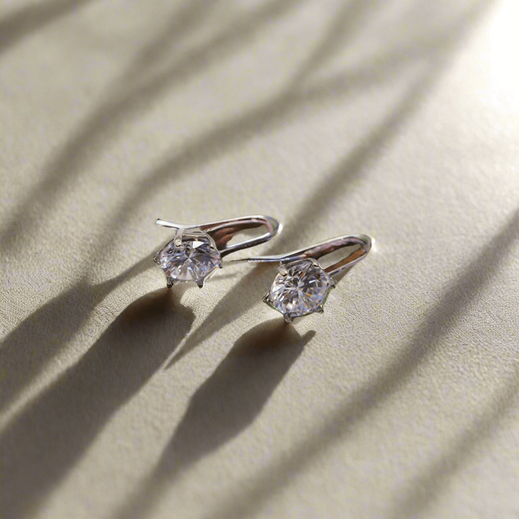 Le Réussi Earrings Silver Diamond Earrings | Le Réussi