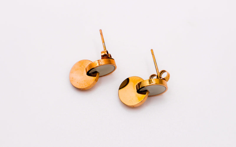 Le Réussi Earrings Stainless Rose Gold White Earrings | Le Réussi