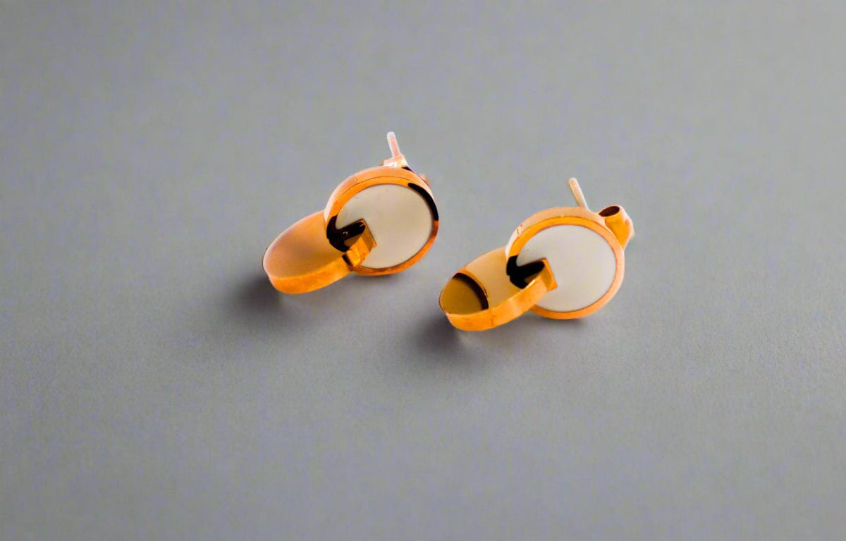 Le Réussi Earrings Stainless Rose Gold White Earrings | Le Réussi