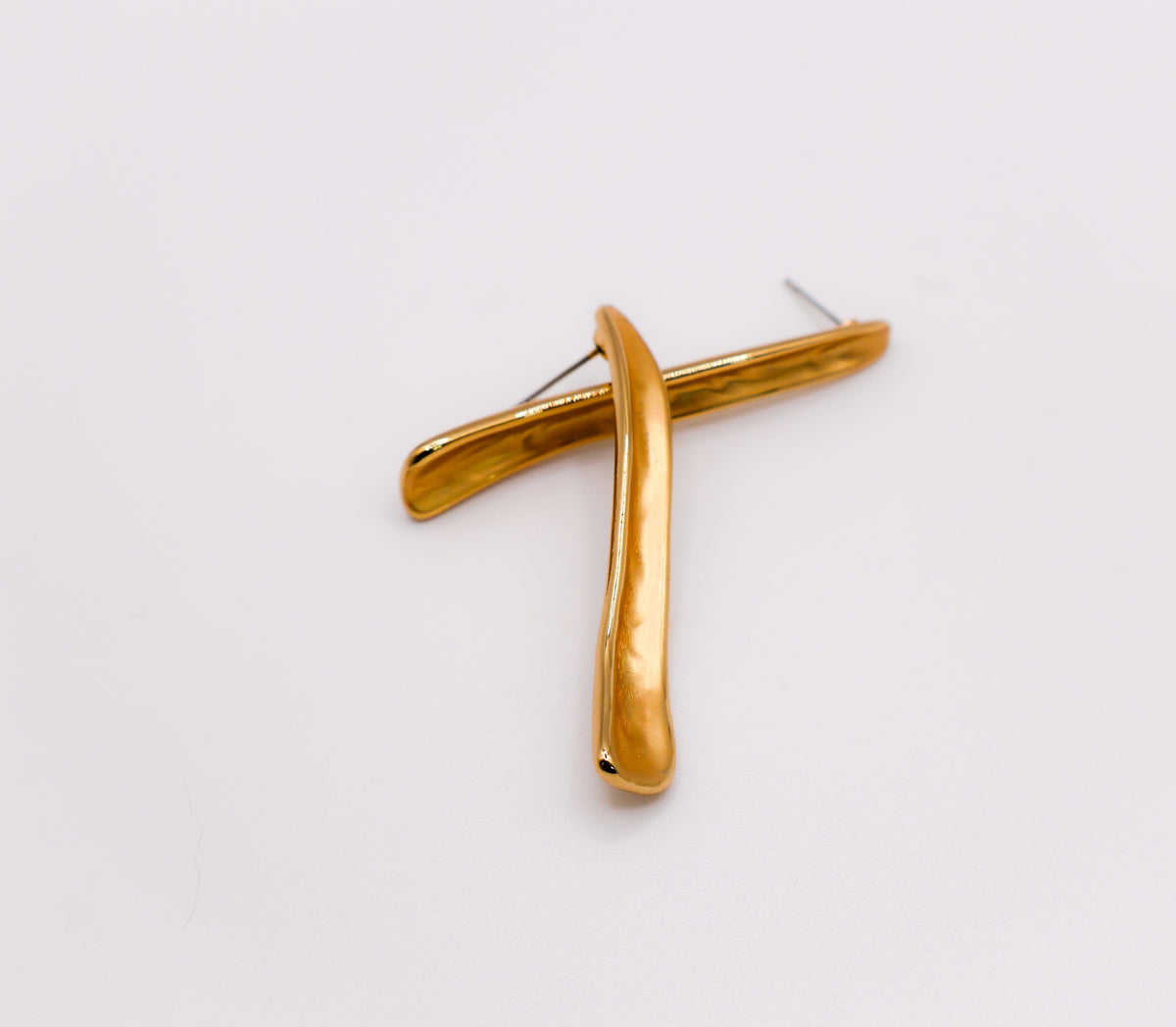 Le Réussi Earrings Straight Gold Earrings | Le Réussi
