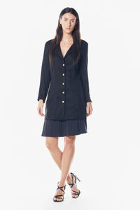 Le Réussi Linen Long Jacket Women's Linen Long Jacket in Black | Le Réussi