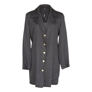 Le Réussi Linen Long Jacket Women's Linen Long Jacket in Black | Le Réussi