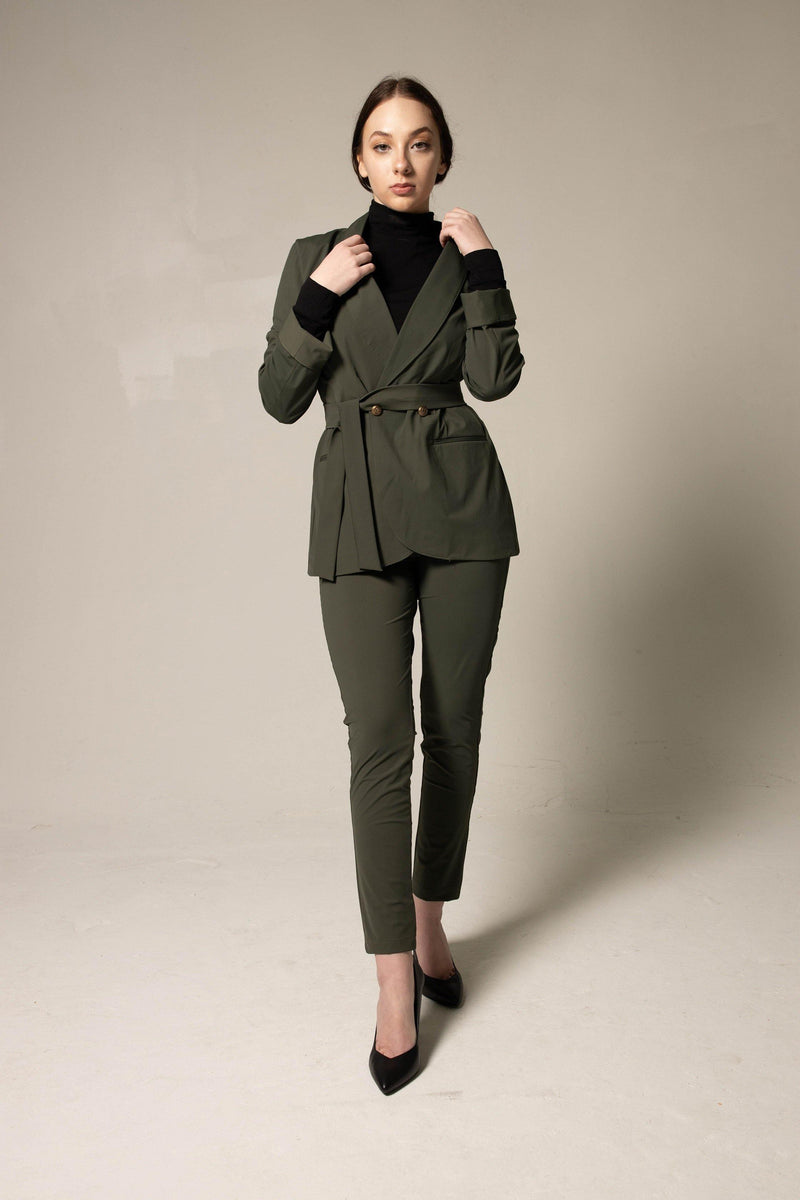 Le Réussi Skinny Pants - Olive Olive Skinny Pants Women's Trousers | Le Réussi