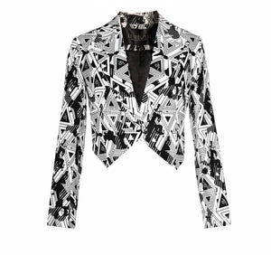 Le Réussi Women's Blazer Amour Geometric Blazer