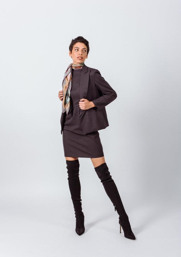 Le Réussi Women's Blazer Classy Charcoal Wool Blazer | Le Réussi