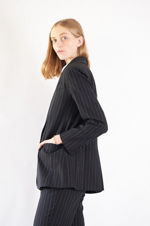 Le Réussi Women's Blazer Power Woman- Black/White Pinstripes Blazer/Suit | Le Réussi