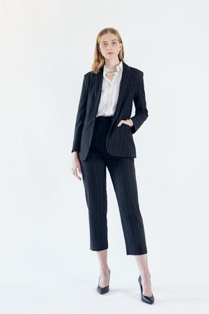 Le Réussi Women's Blazer Power Woman- Black/White Pinstripes Blazer/Suit | Le Réussi