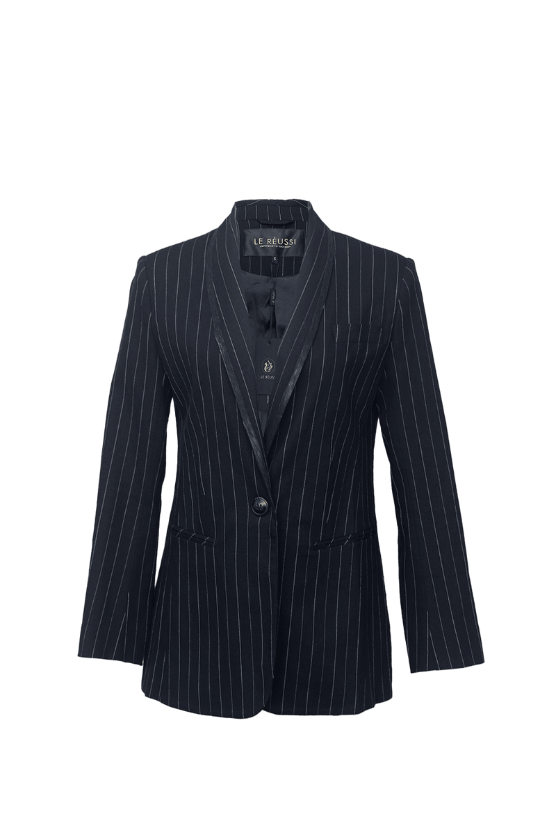 Le Réussi Women's Blazer Power Woman- Black/White Pinstripes Blazer/Suit | Le Réussi