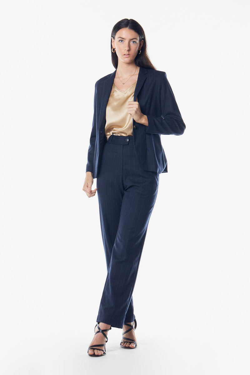 Le Réussi Women's Blazer S / Navy Classy Italian Wool Navy Blue Blazer | Le Réussi