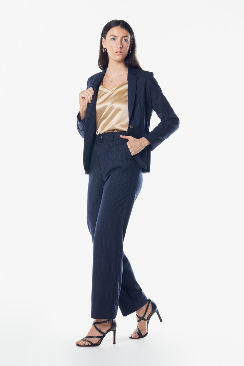 Le Réussi Women's Blazer S / Navy Classy Italian Wool Navy Blue Blazer | Le Réussi