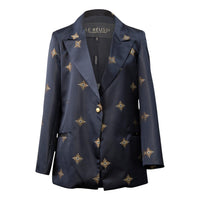 Le Réussi Women's Blazer Standout Black and Gold Blazer | Le Réussi