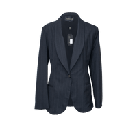 Le Réussi Women's Blazer Tailor Wool Dark Grey Blazer with Big Collar | Le Réussi