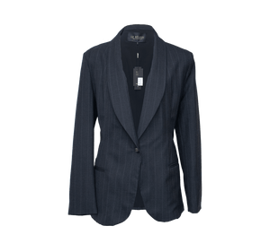 Le Réussi Women's Blazer Tailor Wool Dark Grey Blazer with Big Collar | Le Réussi