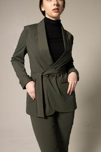 Le Réussi Women's Blazer Women's Olive Blazer with Front Buttons | Le Réussi