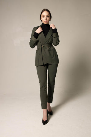 Le Réussi Women's Blazer Women's Olive Blazer with Front Buttons | Le Réussi