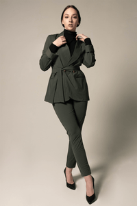 Le Réussi Women's Blazer Women's Olive Blazer with Front Buttons | Le Réussi