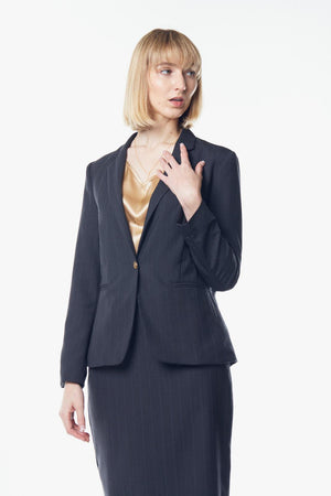 Le Réussi Women's Blazer Wool Dark Grey Blazer | Le Réussi