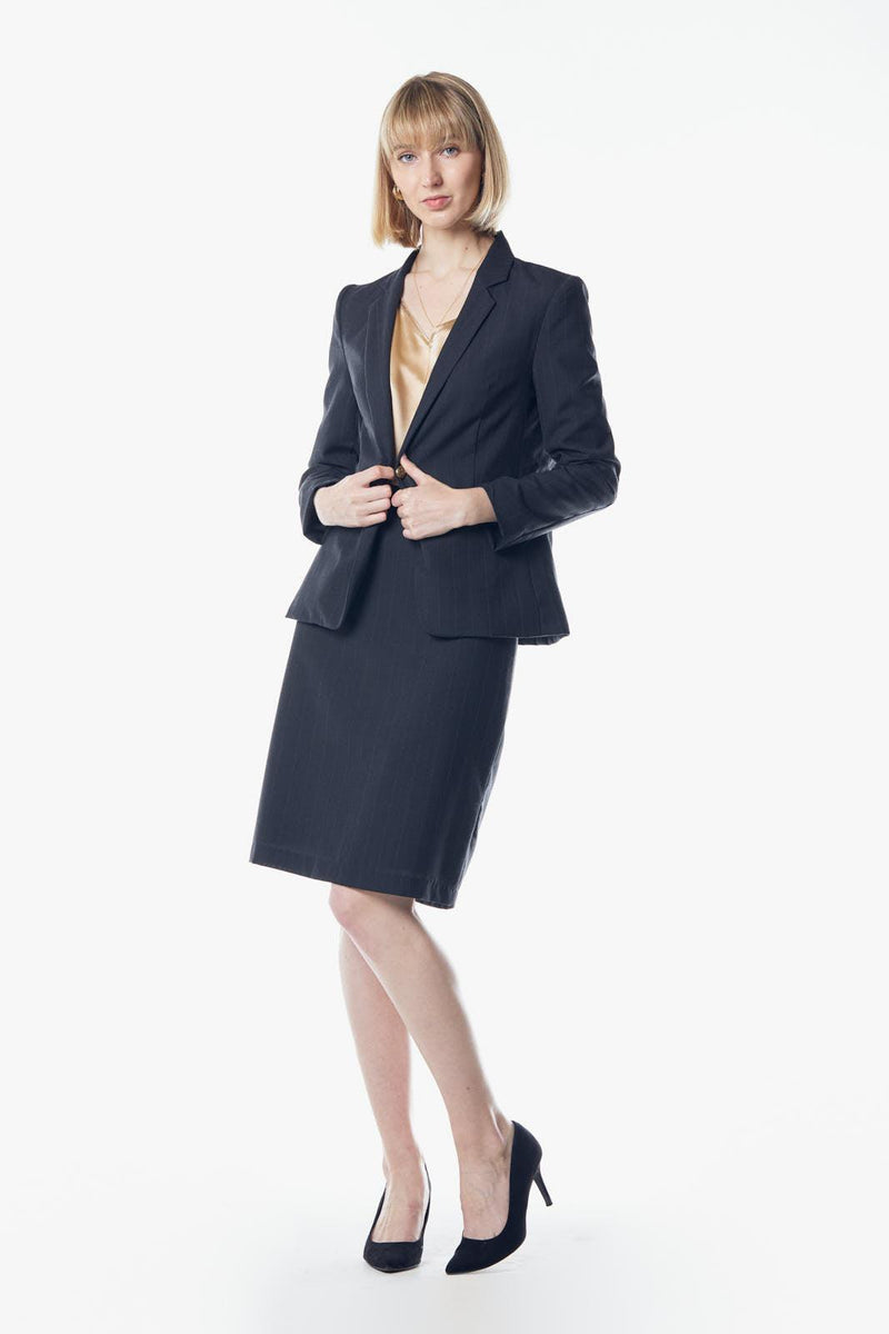 Le Réussi Women's Blazer Wool Dark Grey Blazer | Le Réussi