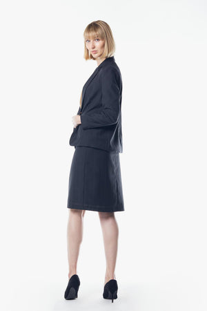 Le Réussi Women's Blazer Wool Dark Grey Blazer | Le Réussi