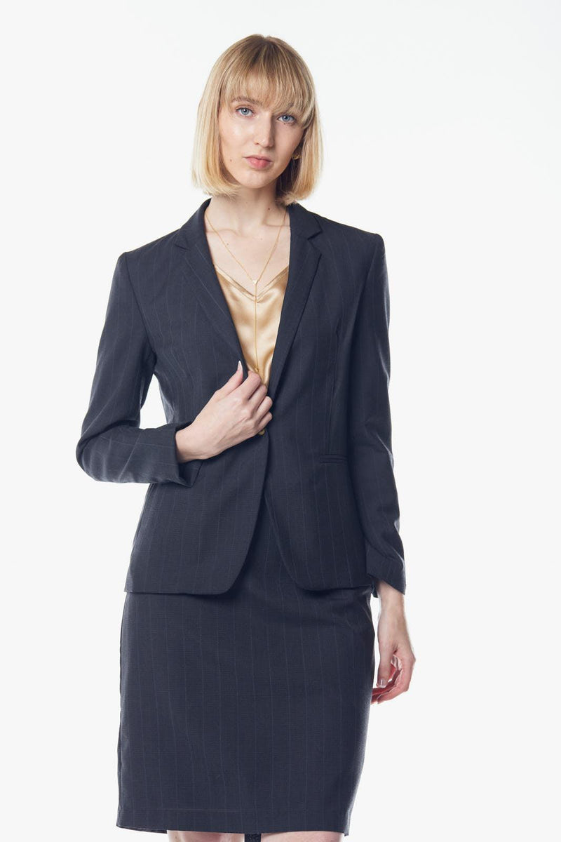 Le Réussi Women's Blazer Wool Dark Grey Blazer | Le Réussi