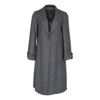 Le Réussi Women's Blazer Worsted Flannel Long Jacket in Dark Grey | Le Réussi