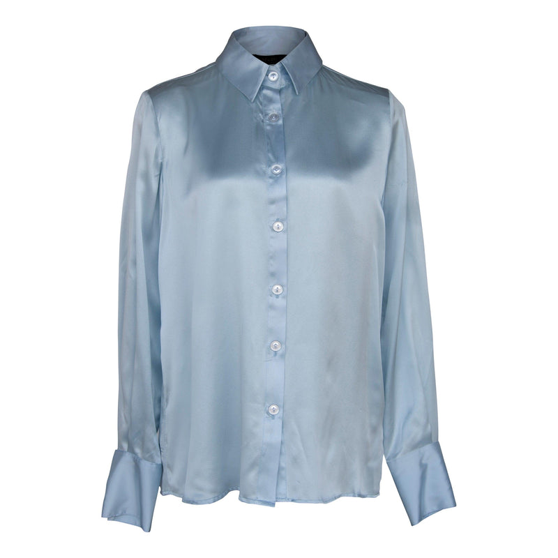 Le Réussi Women's Blouse Classy Silk Shirt in Blue  | Le Réussi