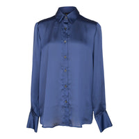 Le Réussi Women's Blouse Classy Women Silk Shirt in Royal Blue | Le Réussi