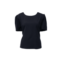 Le Réussi Women's Blouse Elegance Round Neck Blouse in Black | Le Réussi