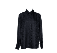 Le Réussi Women's Blouse Elegance Silk Shirt in Black Paisley | Le Réussi