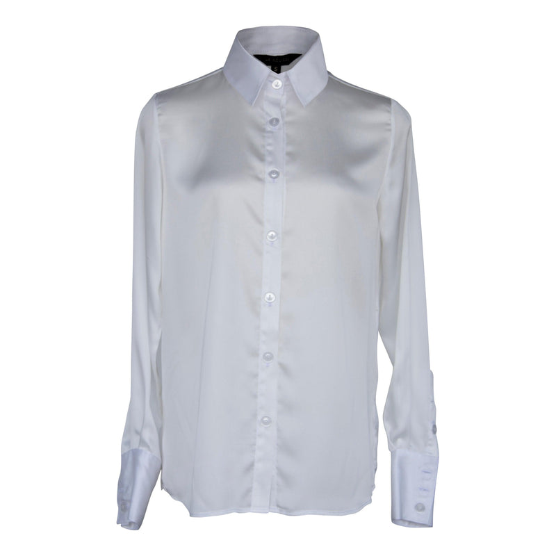 Le Réussi Women's Blouse Elegance Silk Shirt in White | Le Réussi