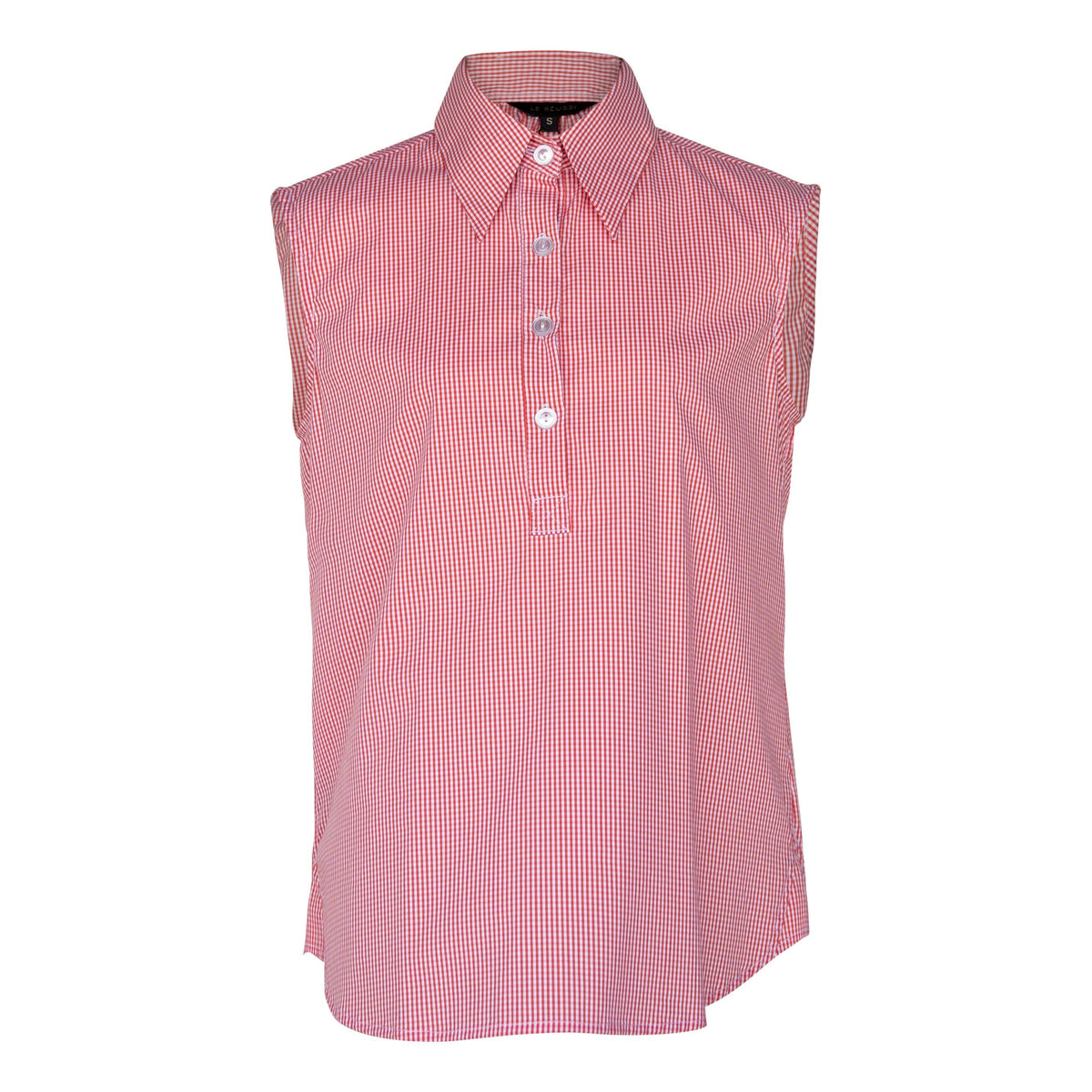 Le Réussi Women's Blouse Italian Cotton Orange Sleeveless Top | Le Réussi