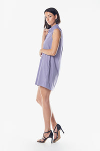 Le Réussi Women's Dress Italian Cotton Sleeveless Dress in Purple | Le Réussi
