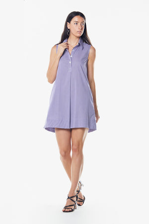 Le Réussi Women's Dress Italian Cotton Sleeveless Dress in Purple | Le Réussi