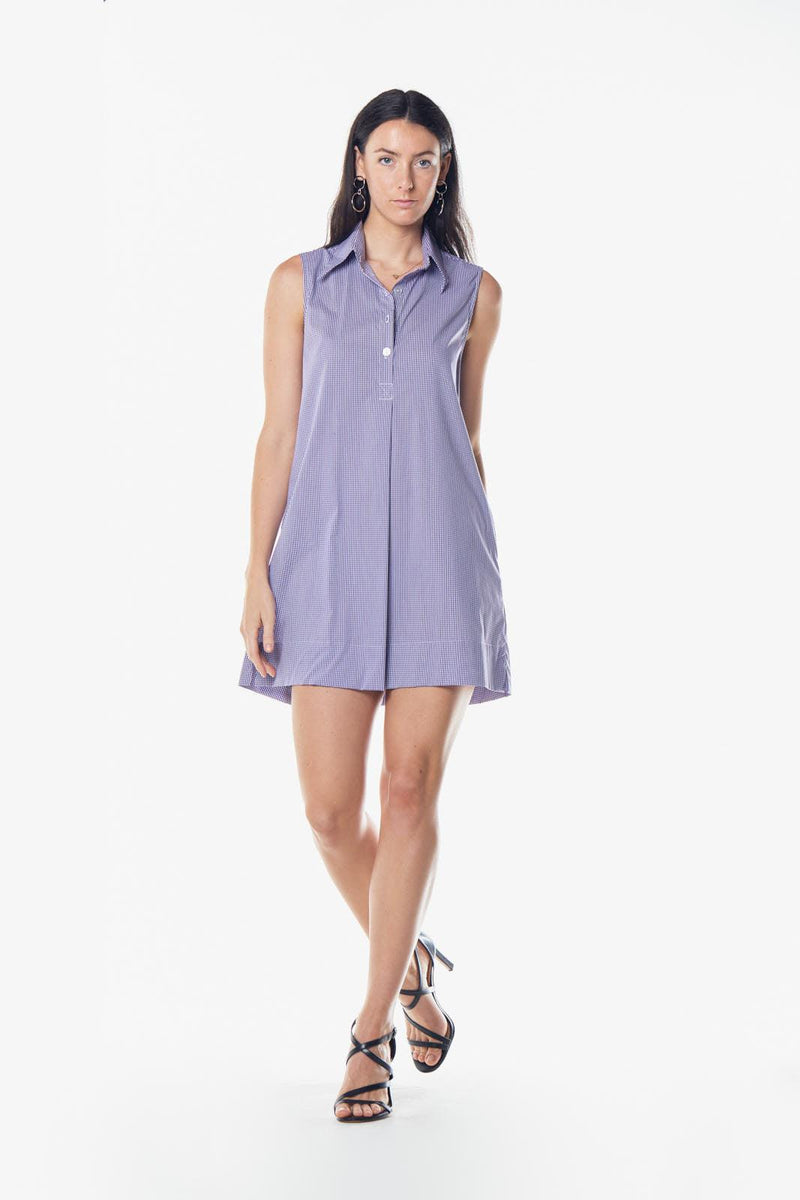 Le Réussi Women's Dress Italian Cotton Sleeveless Dress in Purple | Le Réussi