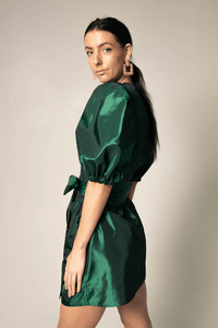 Le Réussi Women's Dress M / green Glimmer Green Wrap Dress | Le Réussi