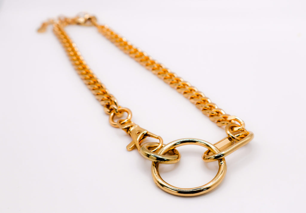 Le Réussi Women's Necklace Big clamp Gold chain