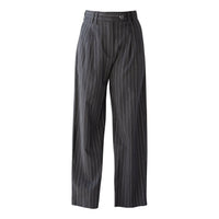 Le Réussi Women's Pants & Trousers Power Woman- Black/White Pinned Stripes Linen Pants | Le Réussi