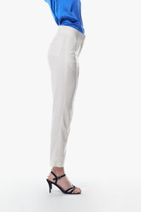 Le Réussi Women's Pants & Trousers White Skinny Fit Women's Linen Trousers | Le Réussi