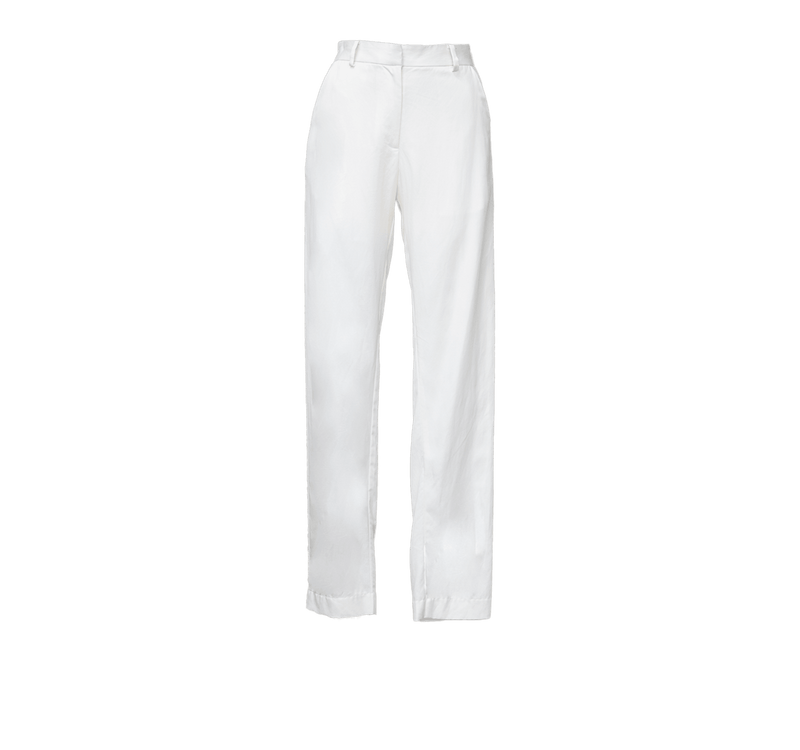 Le Réussi Women's Pants & Trousers White Skinny Fit Women's Linen Trousers | Le Réussi