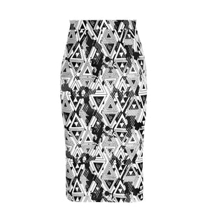 Le Réussi Women's Skirt Amour Geometric Pencil Skirt