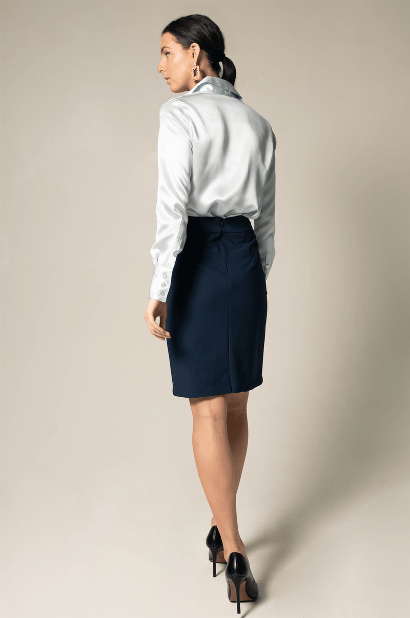 Le Réussi Women's Skirt Navy Pencil Skirt | Le Réussi