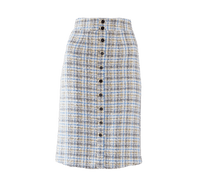 Le Réussi Women's Skirt Power Woman- Plaid Tweed Skirt | Le Réussi