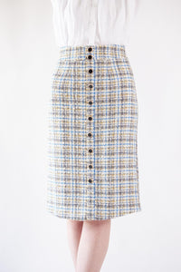 Le Réussi Women's Skirt Power Woman- Plaid Tweed Skirt | Le Réussi